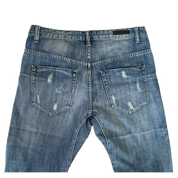 Man X One Teaspoon Mr Whites Distressed Jeans in Blue Suede Men's Sz 32 NWT - Picture 10 of 12